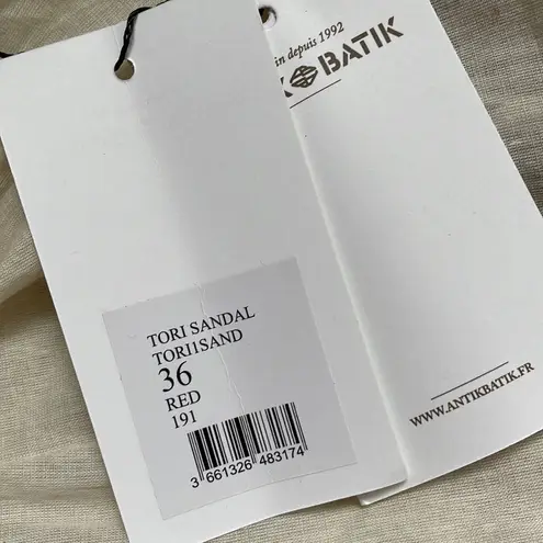 Johnny Was NEW Antik Batik Tori designed in Paris red raffia ankle wrap espadrilles