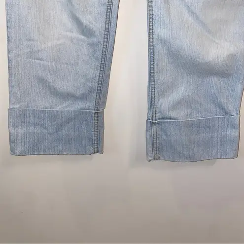 Gloria Vanderbilt Stretchy Light Wash Denim Cuffed Ankle Crop Capri Jeans Size 8