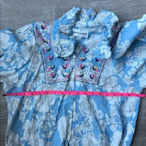 Tuckernuck NEW ANTIK BATIK Blue Peony Blouse