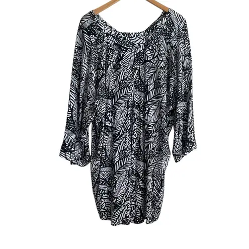 Avenue WomenTunic Top 1X Abstract Foliage Boho Lagenlook Cottagecore Officewear