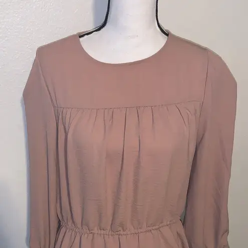 Prologue Blush Long Sleeve Peplum Top Large keyhole