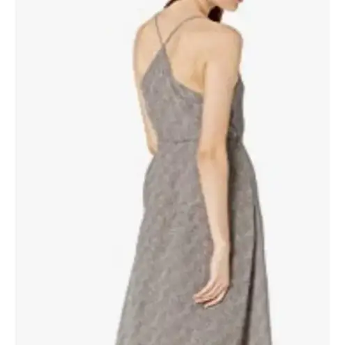 Lucy Love Alter Your Mood Amalfi Wrap Dress Taupe Cheetah Print Crepe Size M