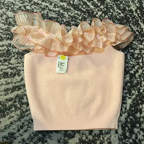 Alexander McQueen Tint Pink Off Shoulder Top Size S