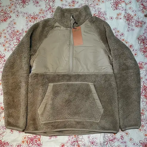 Girlfriend Collective NWT Mushroom Everyone Half-Zip Fleece Size 5