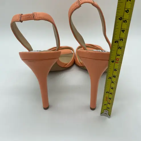 Veronica Beard Pink Orange Leather Slingback Strappy Heels Women's size 8.5