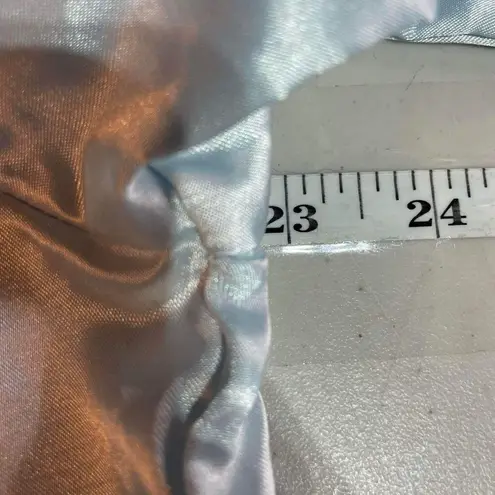 NWT Vintage Nicole Women's Satin‎ Long Sleeve Maxi Nightgown Light Blue Medium