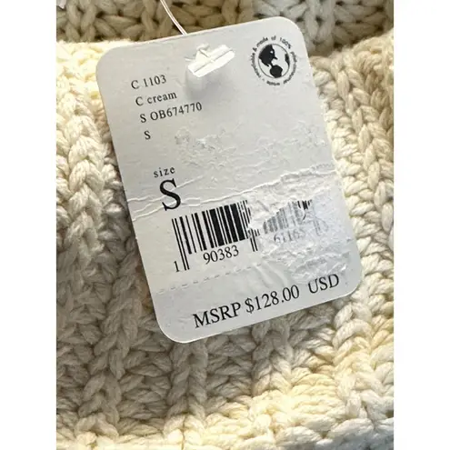 Free People  Women's OB674770 Size S Cream Swim Too Deep Turtleneck Sweater NWT