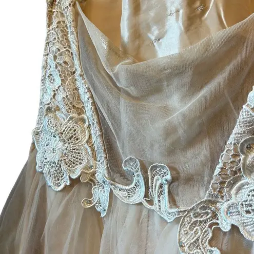 Masquerade Lace Bodice Tulle Skirt Halter Party Dress Wedding Guest size 15