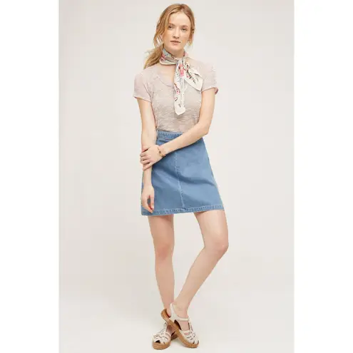 Eri +'Ali Anthropologie Maida Mesh Tee Women's Small Pale Pink Boho Hippie Y2K