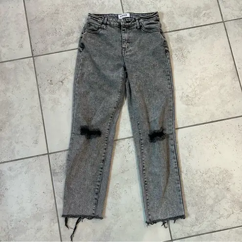 RSQ  Distressed High Rise Straight Leg Black Denim Jeans SIZE 25