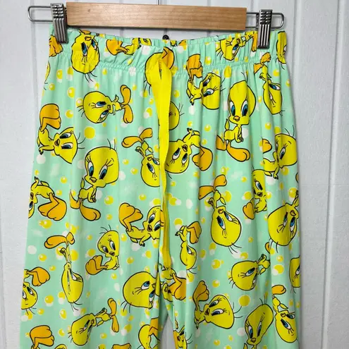 Looney Tunes Tweety Bird Green & Yellow Pajama Pants Size M Size M