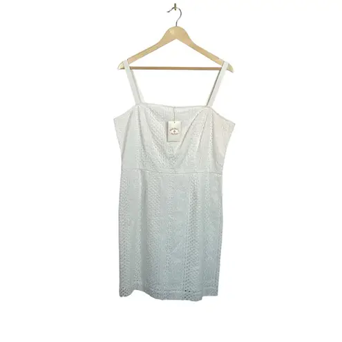 Brooks Brothers NWT Red Fleece Sleeveless Eyelet Mini Dress in White Size 14
