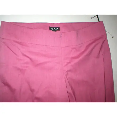 $565 Womens Worth New York Dark Pink Pants Heather Gray Slacks Work 2 NWT Tall
