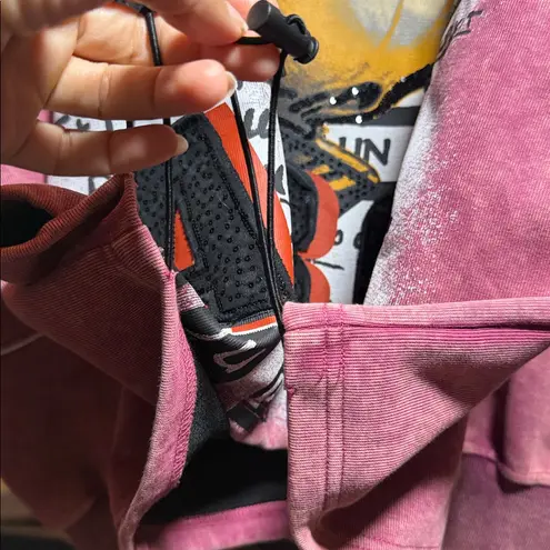 Mickey Graphic Hoodie with sequins Red Size L - Image 5