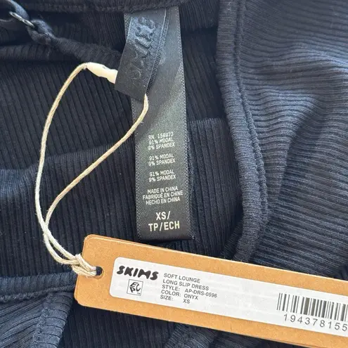 SKIMS Soft Lounge Long Slip Dress Onyx Size XS