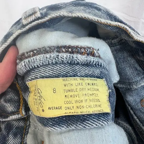 Chic VTG Y2K Acid Wash Pleated Front Denim Jeans Size 8* (0