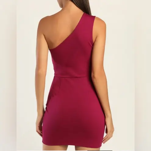 Lulus Magenta One-Shoulder Cutout Bodycon Mini Dress size small NWT
