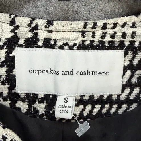 Cupcakes And Cashmere Fernando Jacket Small Black White Houndstooth Preppy