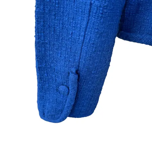 Proenza Schouler White Label Cropped Tweed Blazer Royal Blue Size 4 NWOT