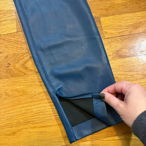 Sachin + Babi Women’s 4 Blue Megan Faux Leather Skinny Leg Pants Biker Retro