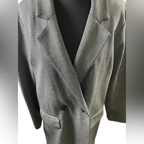 Philosophy  Black & Gray Houndstooth Ladies long Fall jacket single button Size L