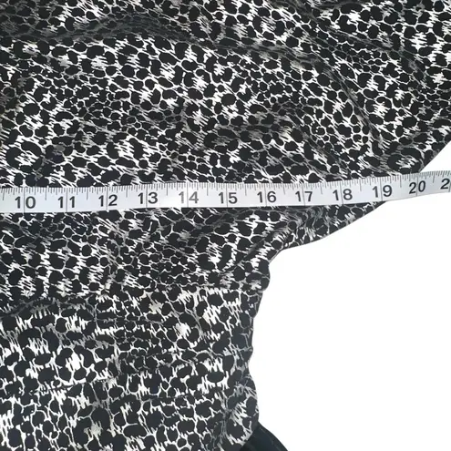 Lillie Rubin Vintage Leopard Print Velvet Black and Silver Dolman Sleeve Dress