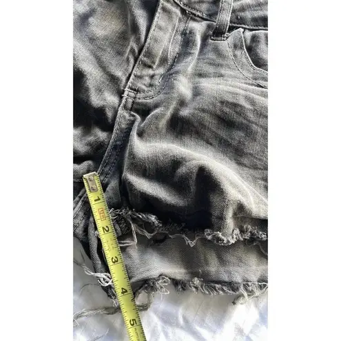 Sneak Peek Shorts Women’s Sz M Dark Gray Denim Western Y2K Travel Shorts Size M