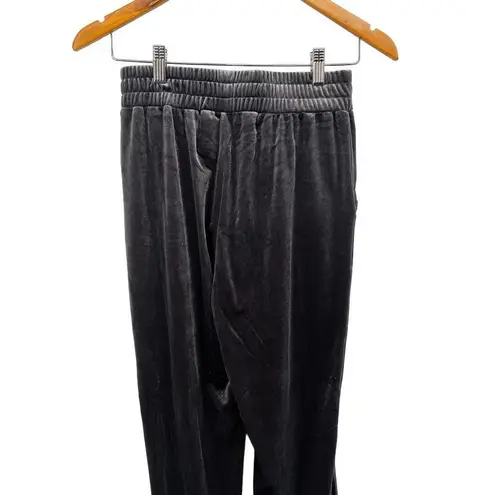 NUDE Crushed Velvet Joggers High Waisted Relaxed Loose Sweatpants Gray Small