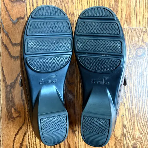 Dansko Solstice Brown Leather Split Toe Strap Clog Shoes - 39 (8.5-9)