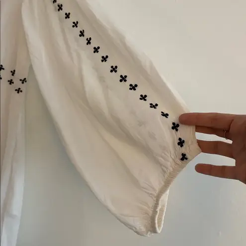 India Collection Emerson Fry Long Sleeve Button Down Pullover Blouse Top XS White