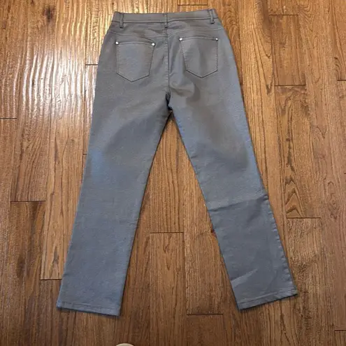 Lafayette 148 New York pewter metallic pants size 4 Gray