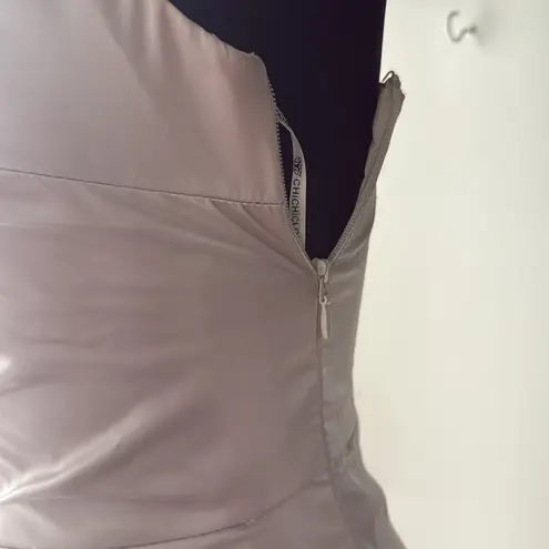 Chi Chi London Satin Evening Dress 'Varsha' in Pale Neutral Champagne