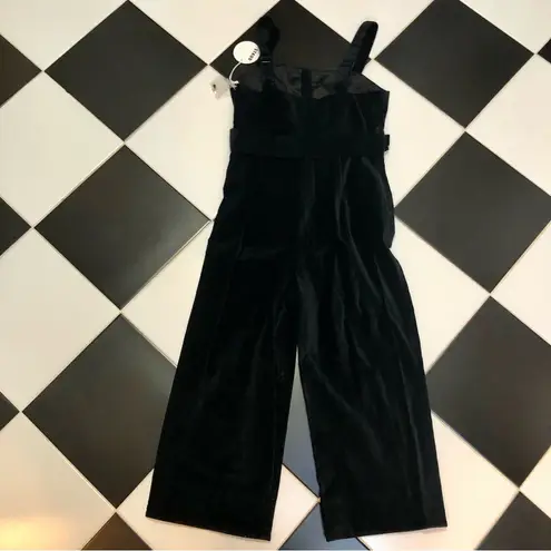 Staud NWT Primrose Jumpsuit Sleeveless Black Velvet Yin Yang Buttons Belted 10