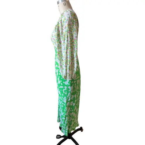 Rixo For Target Floral Daisy Print Springy Midi Dress Size 6 Green