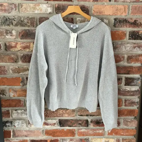 525 America 525 American Gray Cotton Shaker Hoodie Sweater Evereve NWT, M