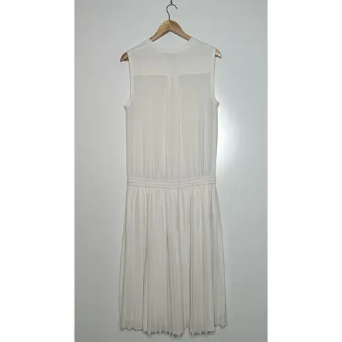 Vince  Ivory Pleated Midi Dress Size Large