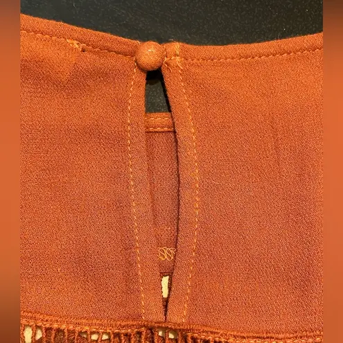 ee:some  Boho Long Bell Sleeve Blouse Burnt Orange Brown Size Medium