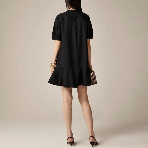 J.Crew  Delilah Dress In Cotton Poplin Pockets Short Sleeve Black S