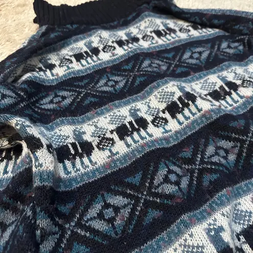 Artisan Vintage Baby Alpaca Sweater OSFM Wool Fair Isle Nordic Hand Knit Crew Neck