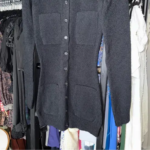 New WARDROBE.NYC Black Knit Cardigan Mini Dress with Shoulder Pads Size XS