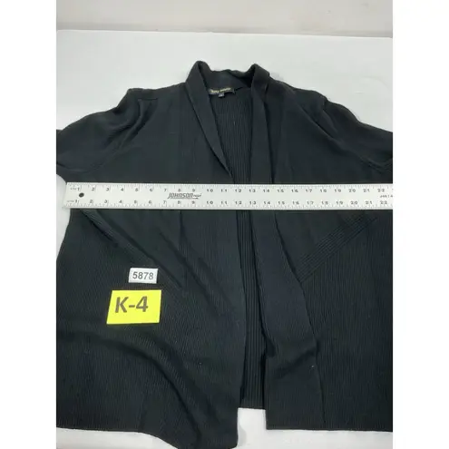 Kathy Ireland Womans Long Sleeve Open Front Cardigan Sweater XL Black Sweater