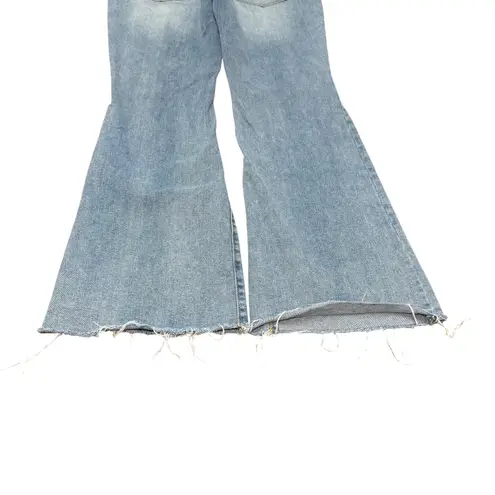 Seven7 Women's Slim Flare Leg Distressed Denim Jeans Light Wash Size 16