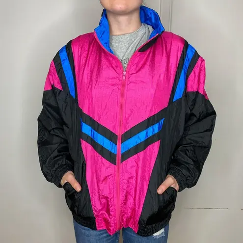 Vintage 90’s Color Block Pink & Blue Windbreaker Size L
