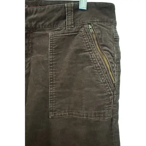 prAna Women's Size 10 Corduroy Pants Plum Burgundy Color Zip Pockets