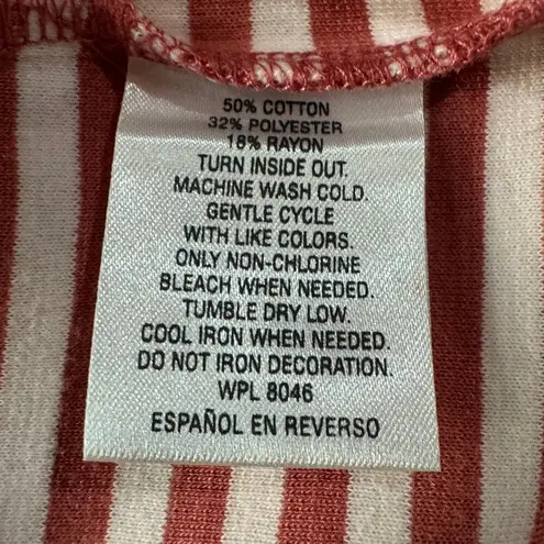 Maison Jules Small Top Striped Embellished 3/4 Sleeve Stretch Round Neck New