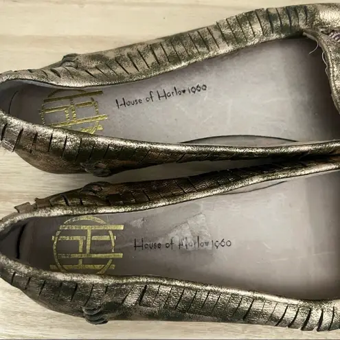 House of Harlow 1960 Marion Beaded Moccasin Flats 6.5