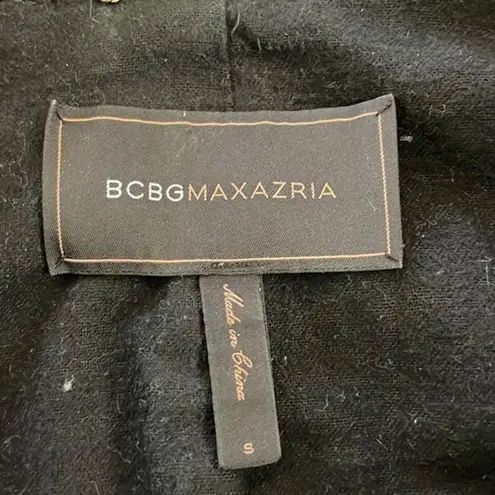 BCBGMAXAZRIA  Black Leather Oakley Hooded Jacket