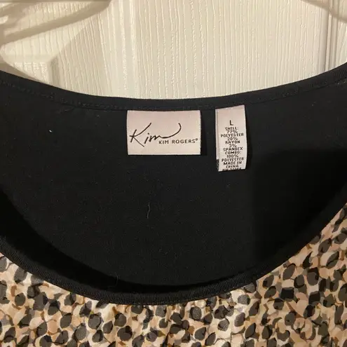 kim rogers Black and White Boxy Short Sleeve Blouse