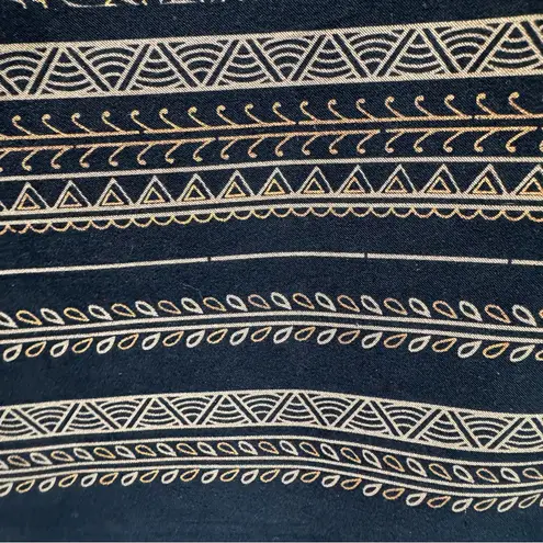 Briggs New York Vintage 90s Long Straight Black Skirt with Brown Boho Mandala Flowers Briggs NY