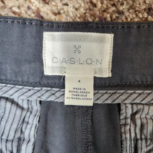 Caslon Women's Stretch Cotton Twill 9" Shorts Gray Size 4 NWT